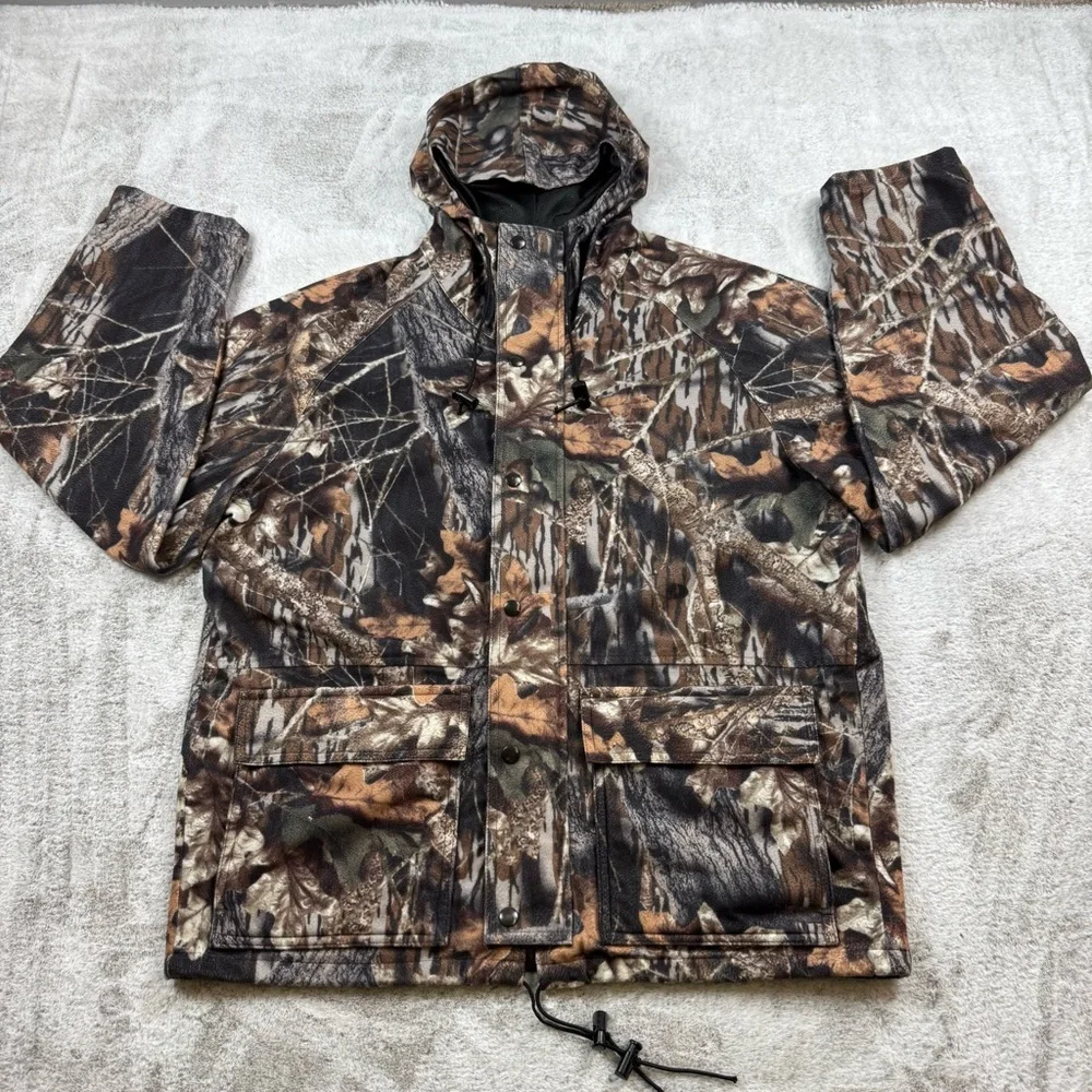 Red Head mesh full zip hooded‎ hunting jacket men’s Sz L mossy oak break up camo